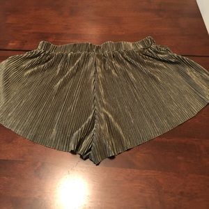 Green shimmer shorts